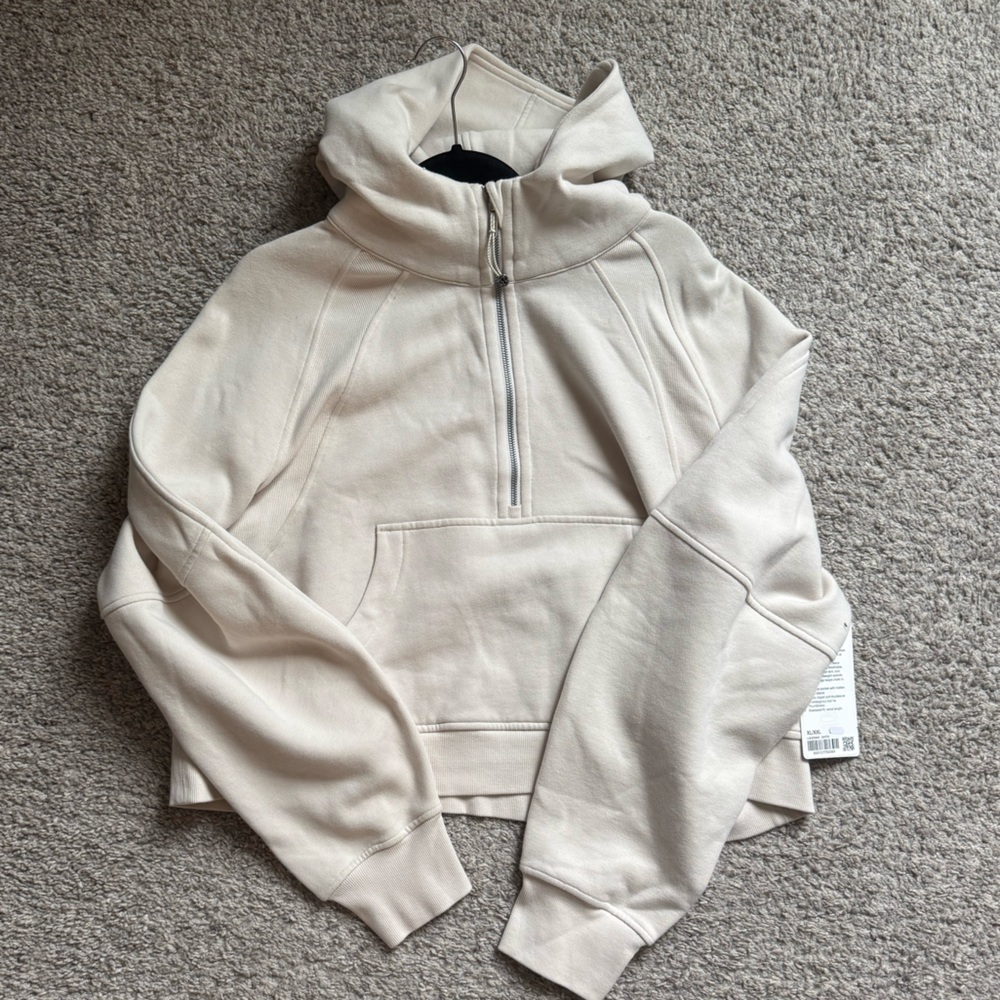 NEW! Lululemon Scuba Oversized 1/2 Zip Hoodie WHTO color code - Off white XL/XXL